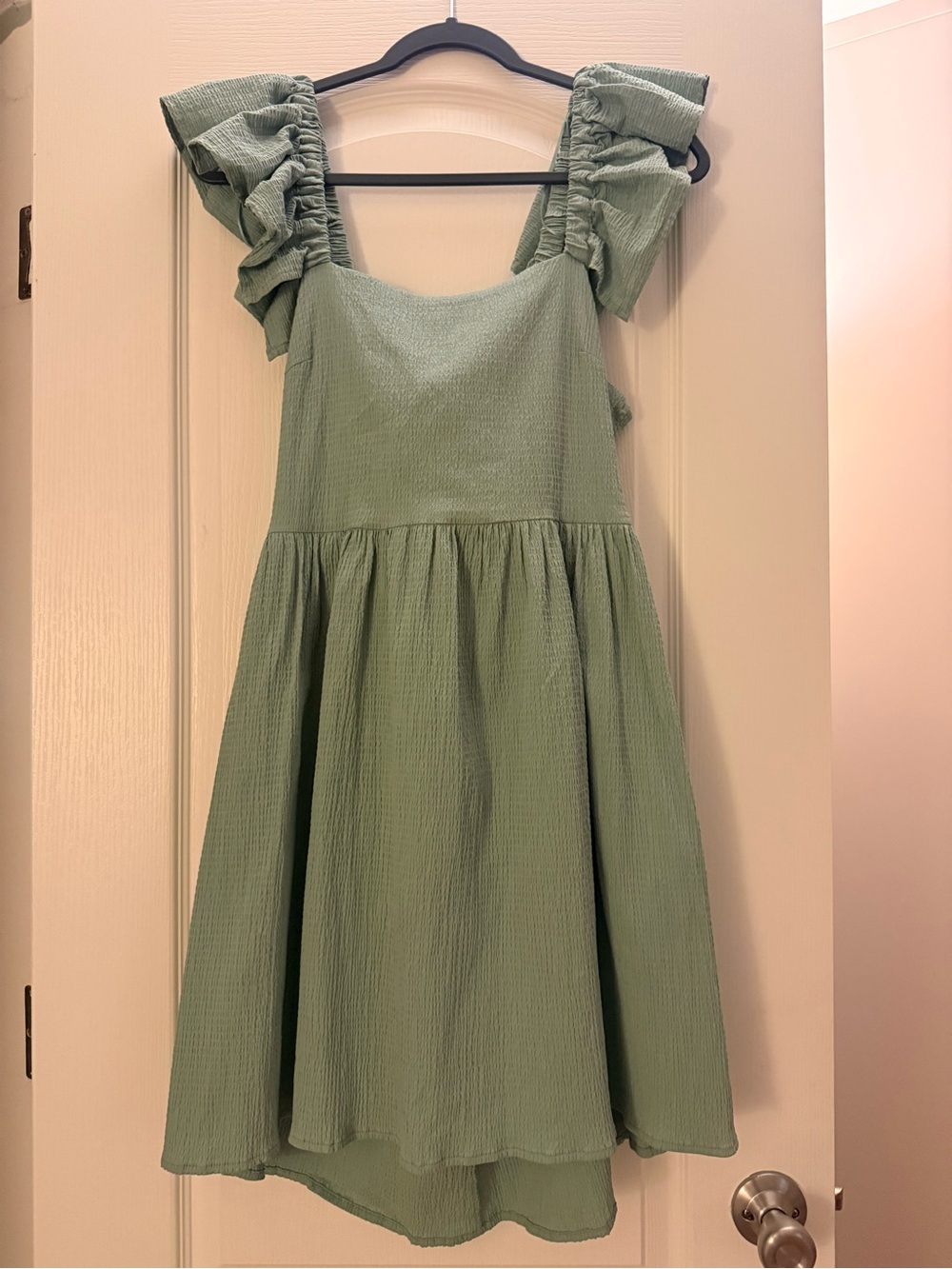 Francesca’s Collection Sage Green Ruffle Strap Dress